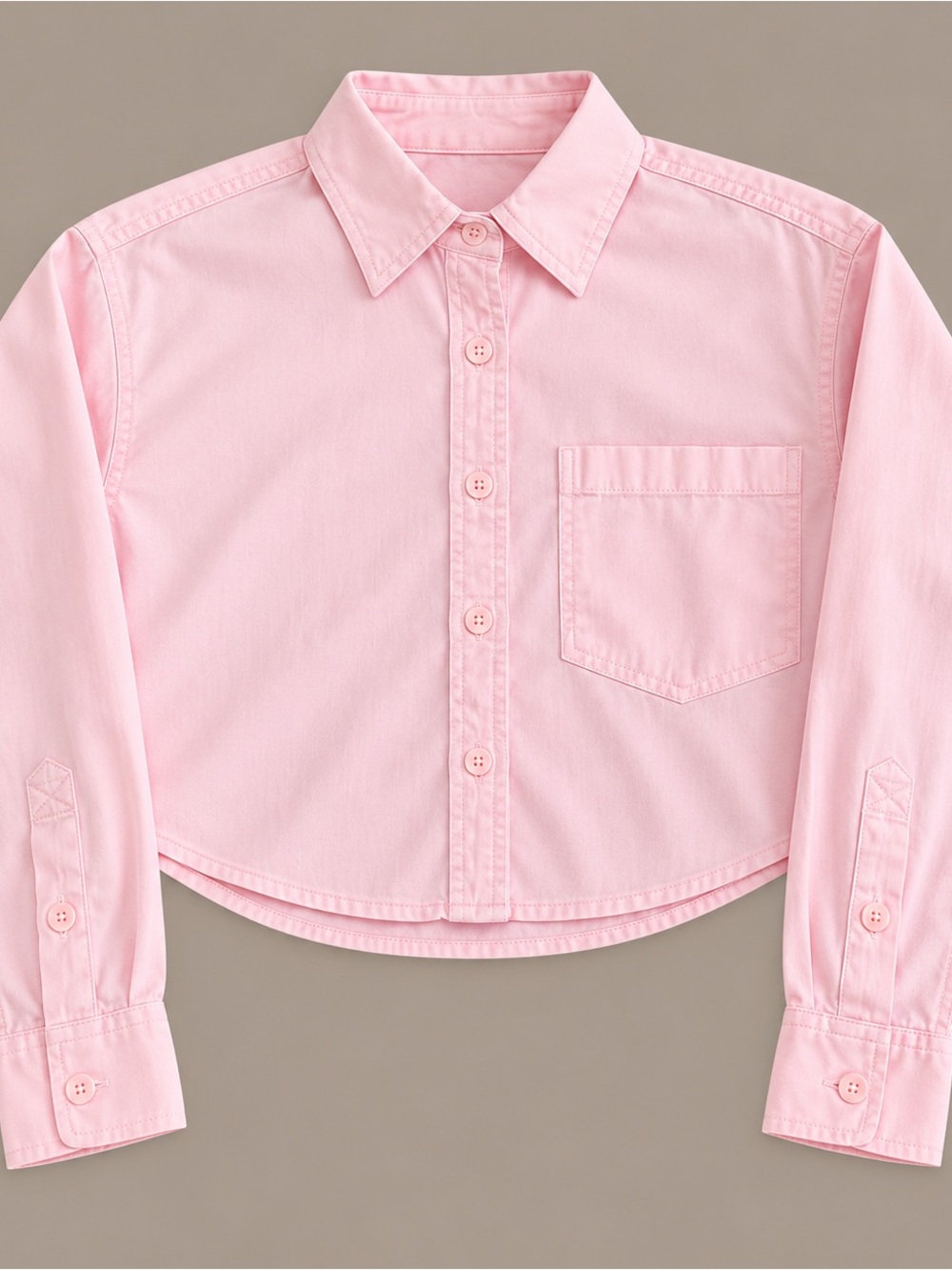 SO womens Light Pink Button-Down Collared Shirt extra small oversized